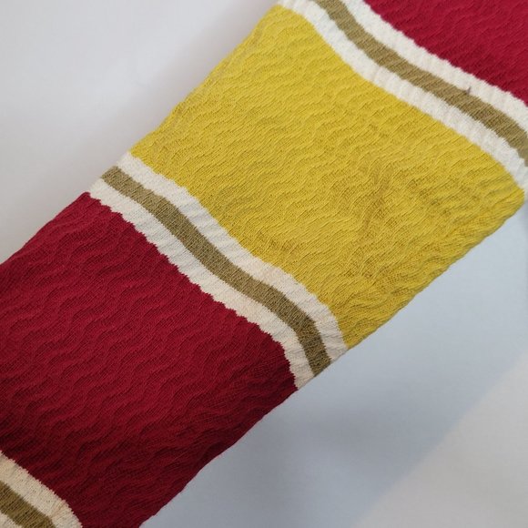 MCM Youth Striped Turtleneck Burgundy Gold Ribbed Fold Down Neck No Brand Size 6 - Picture 4 of 9